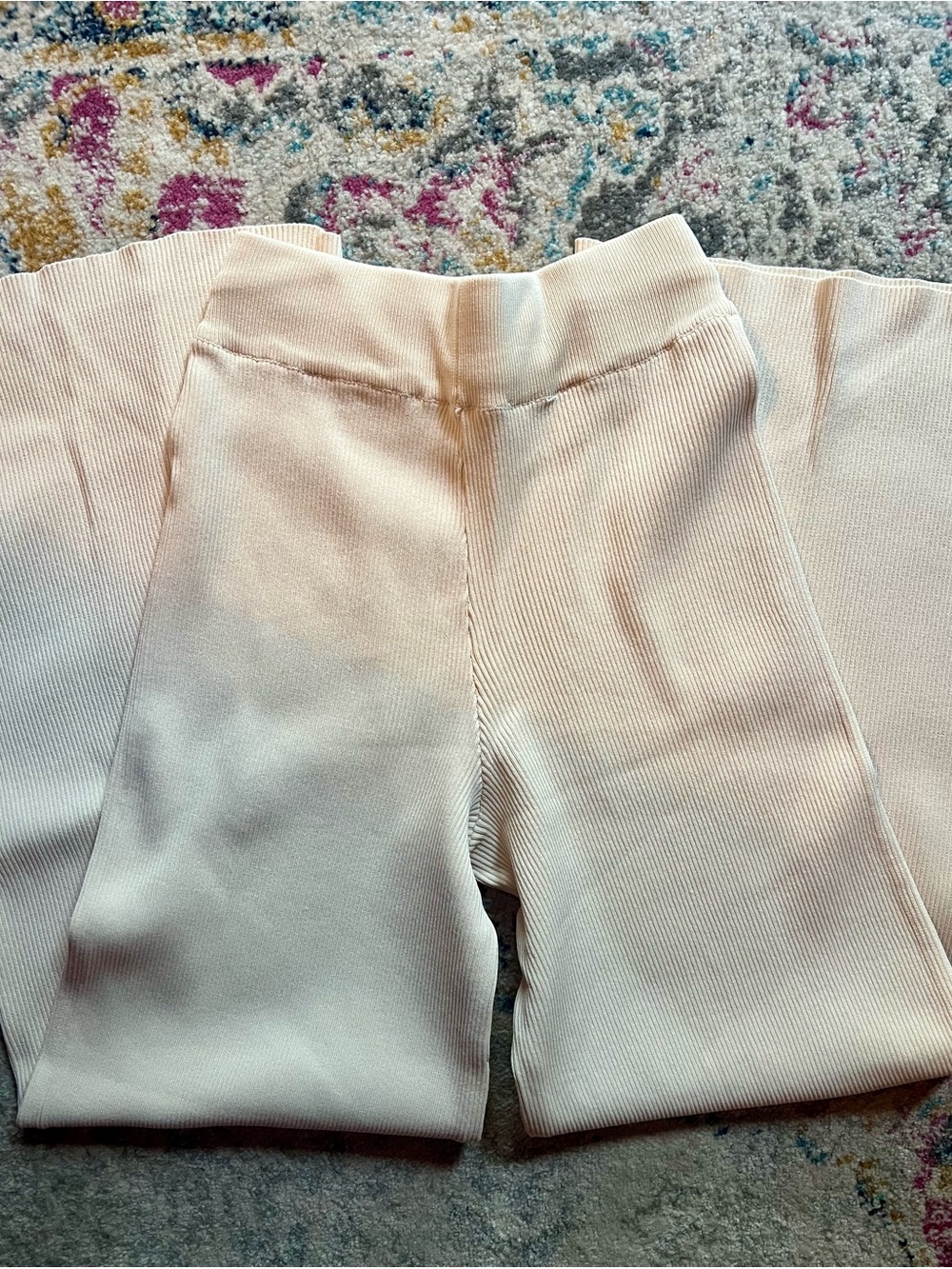 🌷🌷Endless Rose Cream Wide-Leg Drawstring Ribbed Pants🌷🌷 - Picture 8 of 9